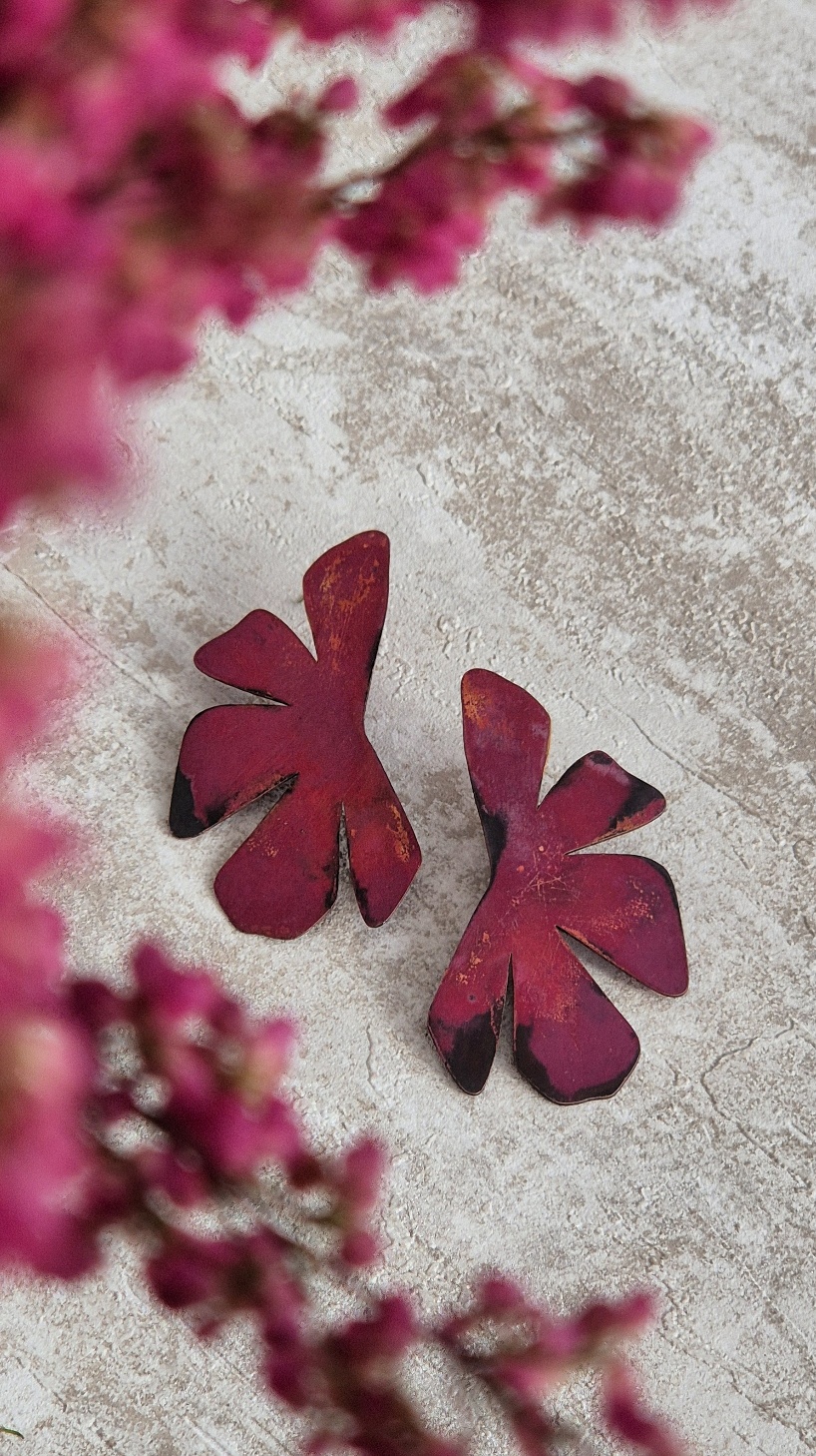 Kolczyki miedziane KWIATOWE - obrazek 7