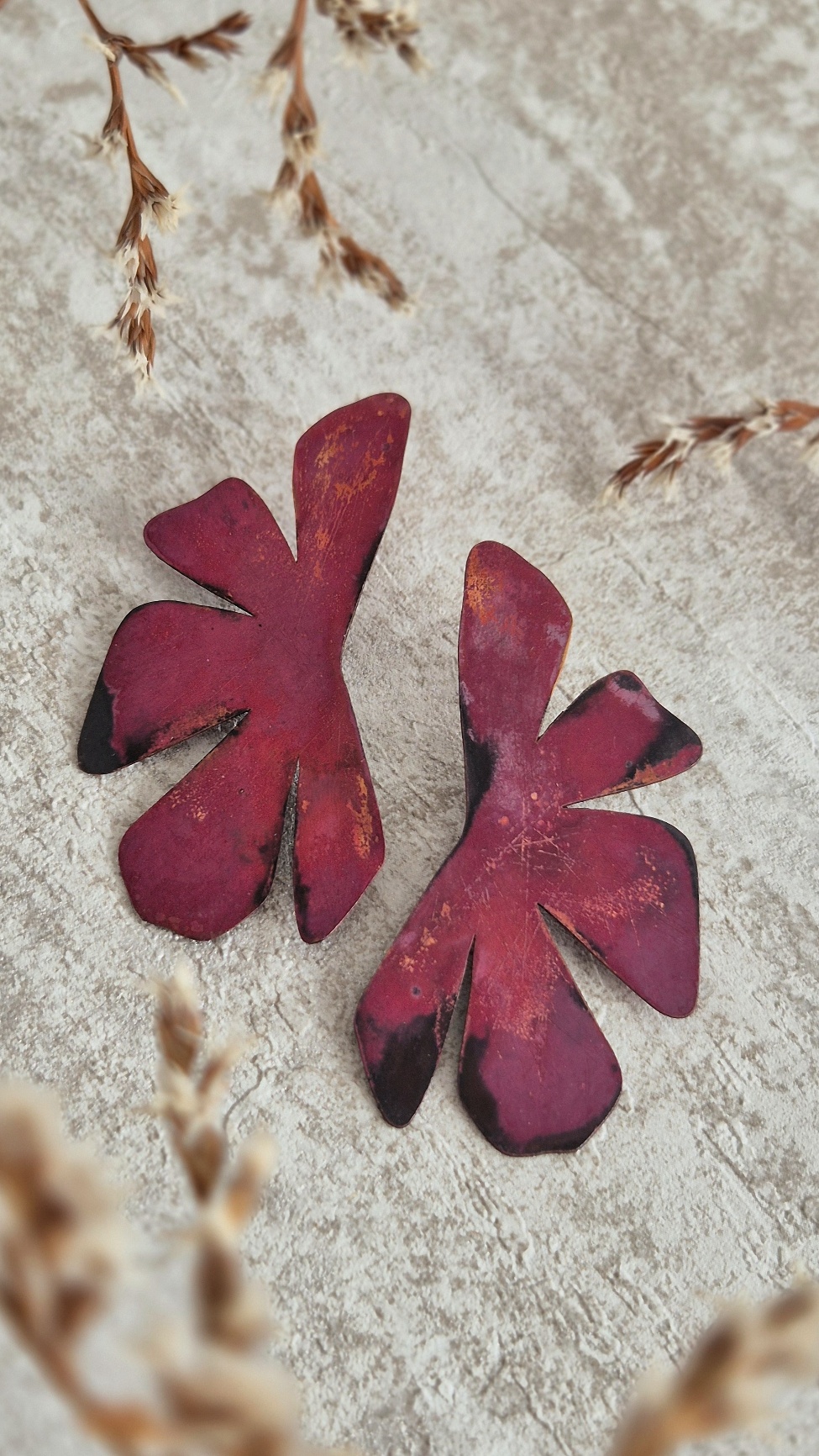 Kolczyki miedziane KWIATOWE - obrazek 5