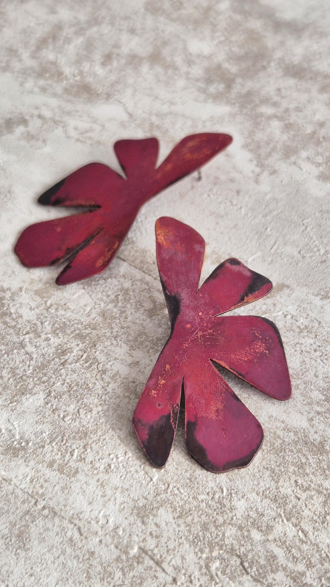 Kolczyki miedziane KWIATOWE - obrazek 3